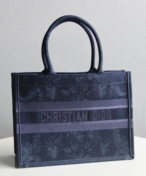 Christian Dior Small Dior Book Canvas Tote Blue